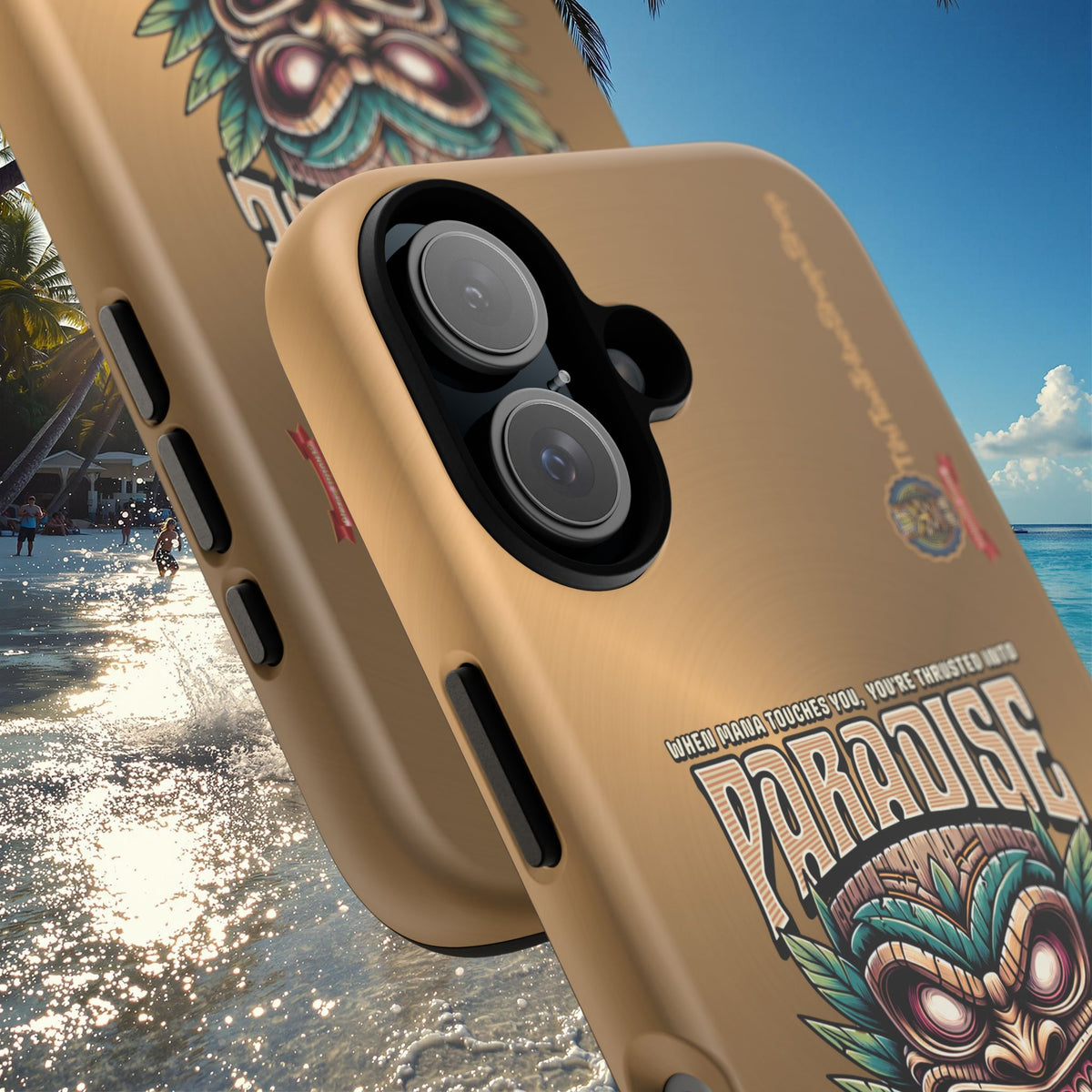 Tahaa – Coque Antichoc Premium « Tiki Féroce » | Design Tribal & Protection Maximale