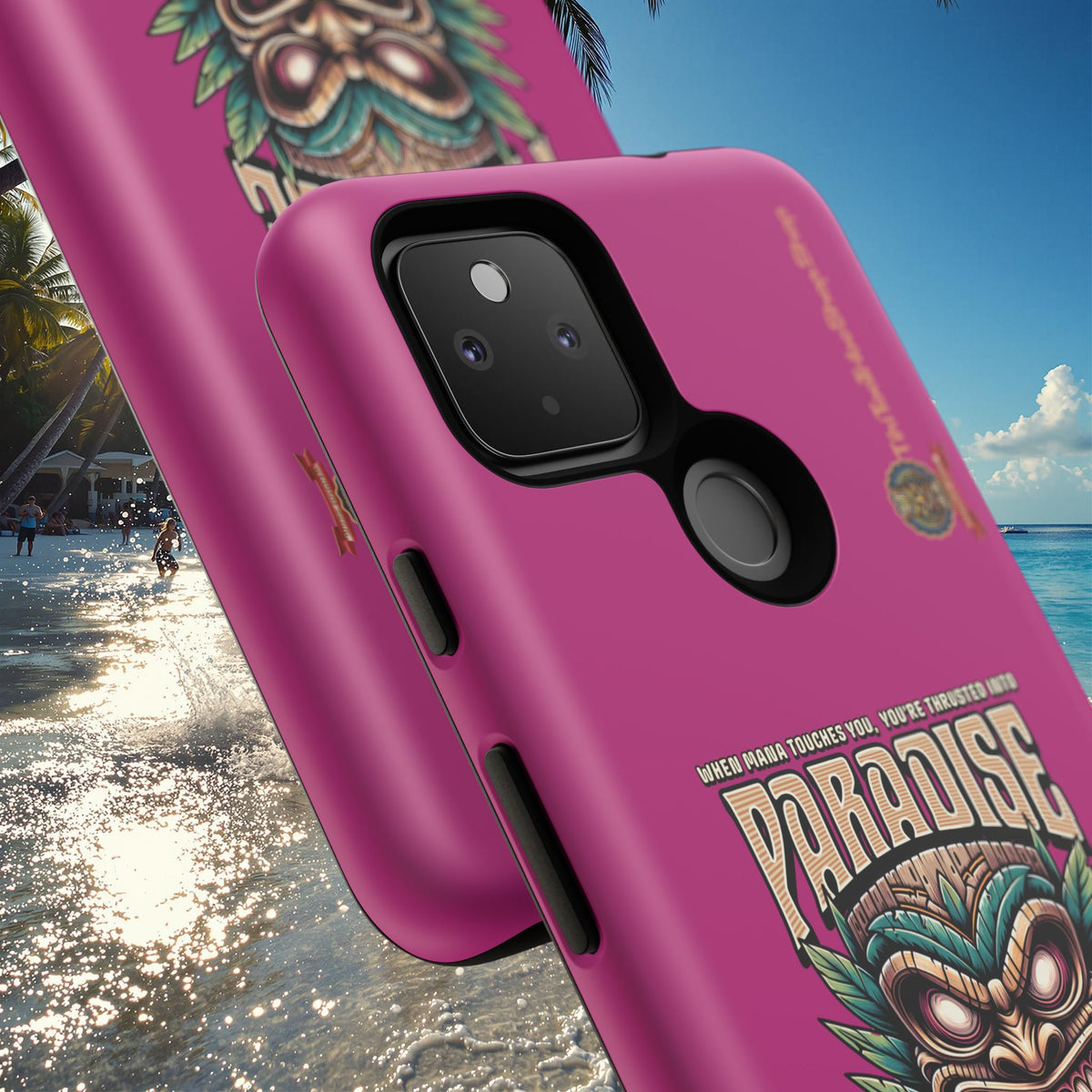 Tahaa – Coque Antichoc Premium « Tiki Féroce » | Design Tribal & Protection Maximale