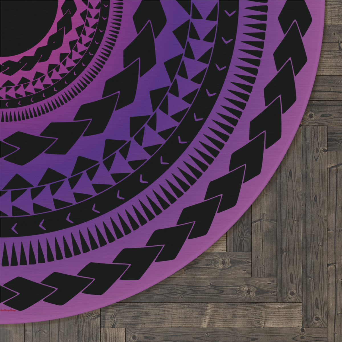 Tapis Rond ou Décoration Murale, Tattoo Spirit – Lignes Ancestrales