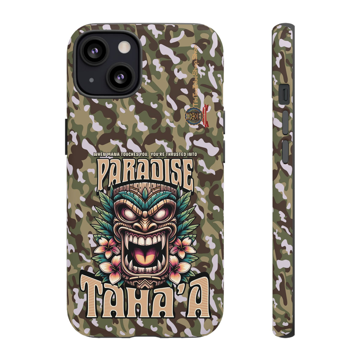Tahaa – Coque Antichoc Premium « Tiki Féroce » | Design Tribal & Protection Maximale