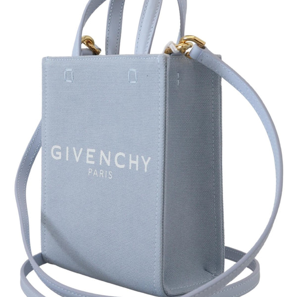 GIVENCHY SAC MINI VERTICAL EN TOILE BLEU CLOUD