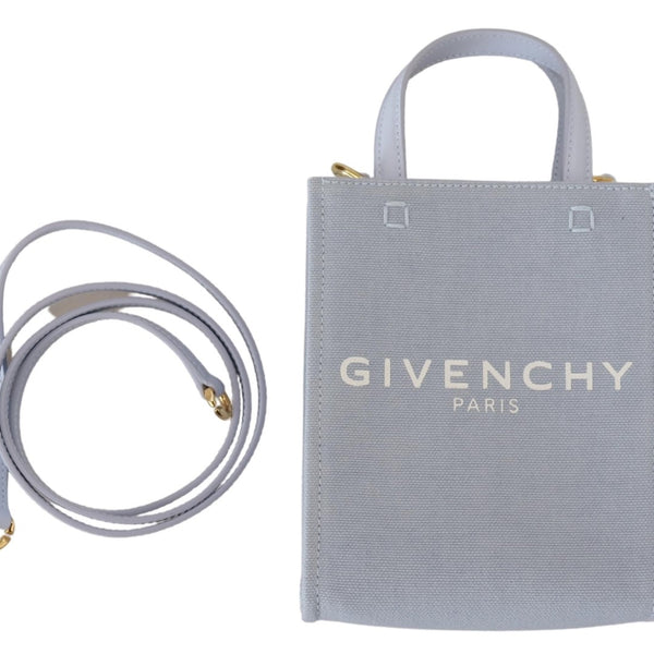 GIVENCHY SAC MINI VERTICAL EN TOILE BLEU CLOUD