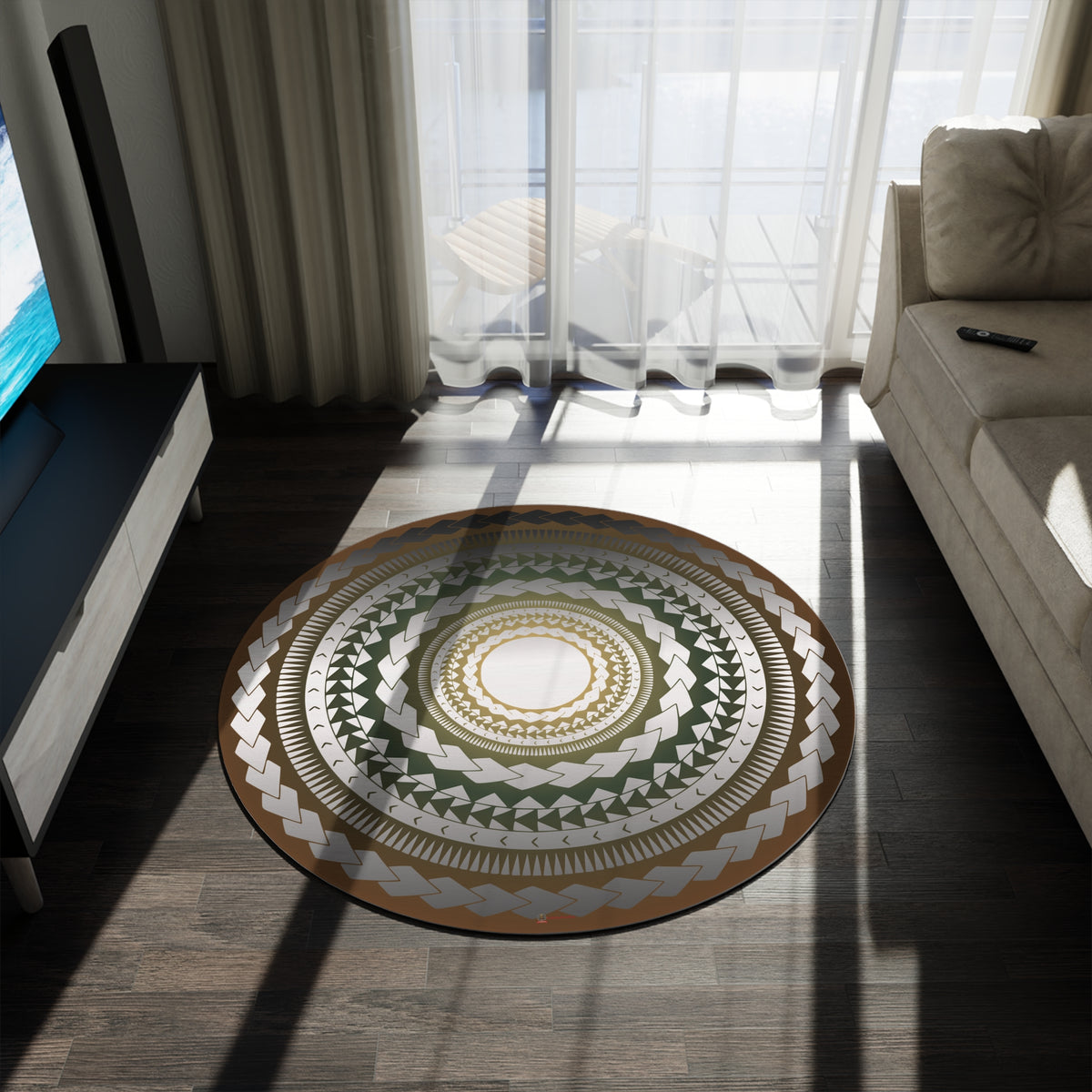 Round Rug or Wall Decoration, Tattoo Spirit – Ancestral Lines