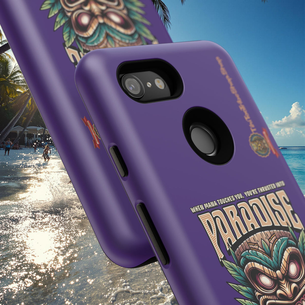 Tahaa – Coque Antichoc Premium « Tiki Féroce » | Design Tribal & Protection Maximale