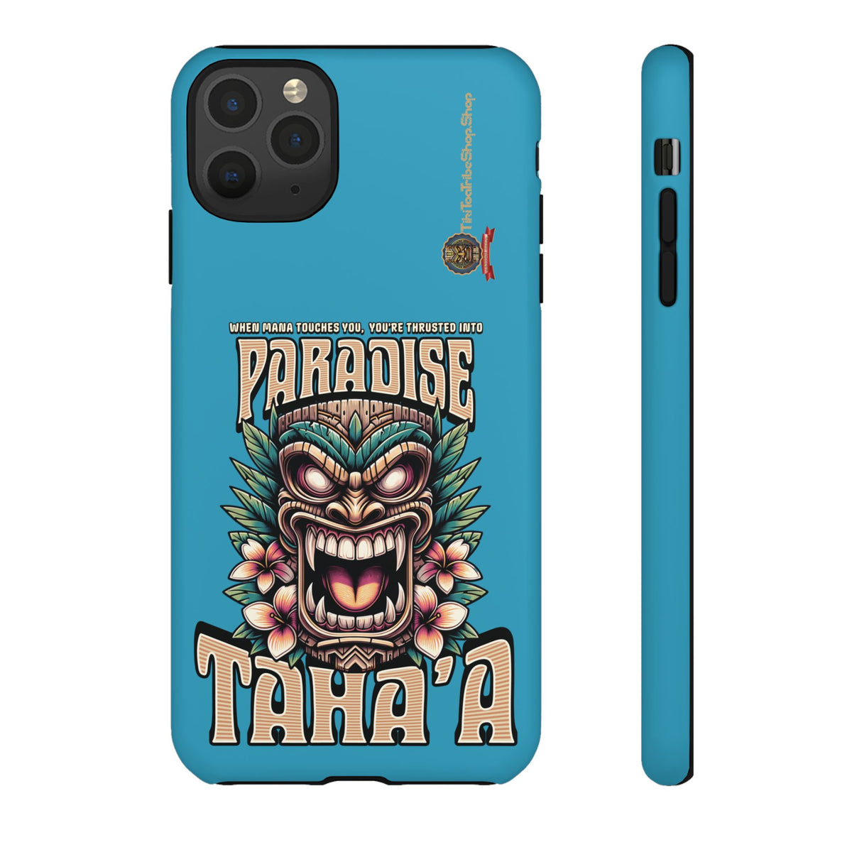 Tahaa – Coque Antichoc Premium « Tiki Féroce » | Design Tribal & Protection Maximale