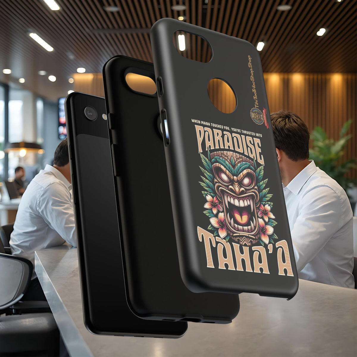 Tahaa – Coque Antichoc Premium « Tiki Féroce » | Design Tribal & Protection Maximale