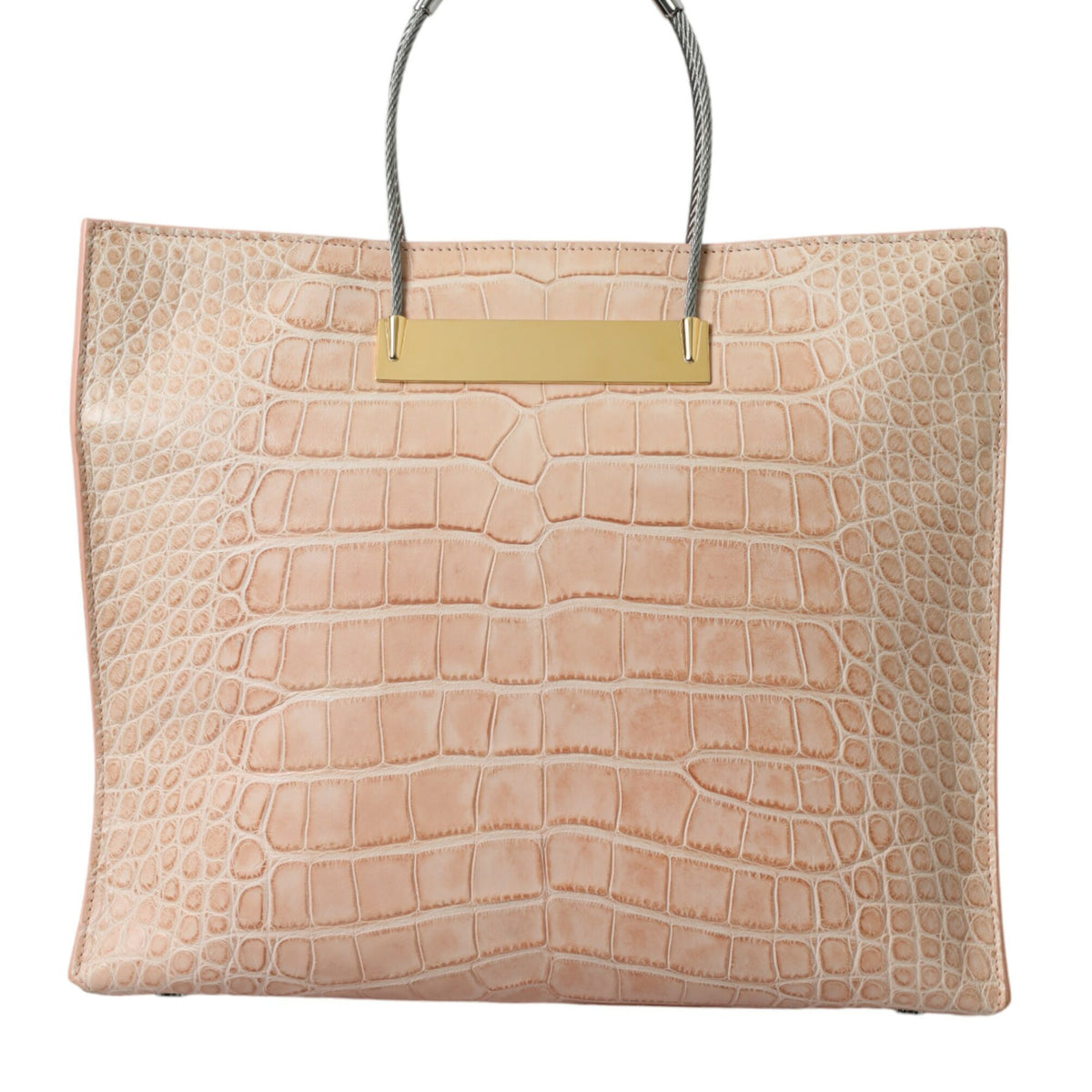 BALENCIAGA Câble Shopper Tote Rose Alligator - Élégance et audace