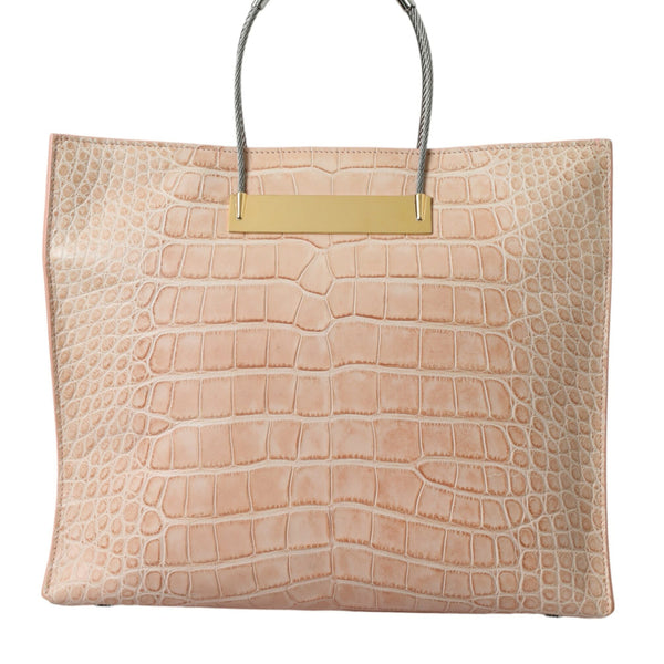 BALENCIAGA Câble Shopper Tote Rose Alligator - Élégance et audace