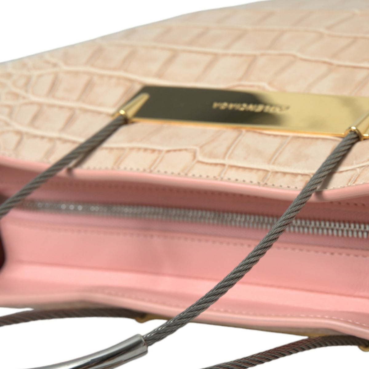 BALENCIAGA Câble Shopper Tote Rose Alligator - Élégance et audace
