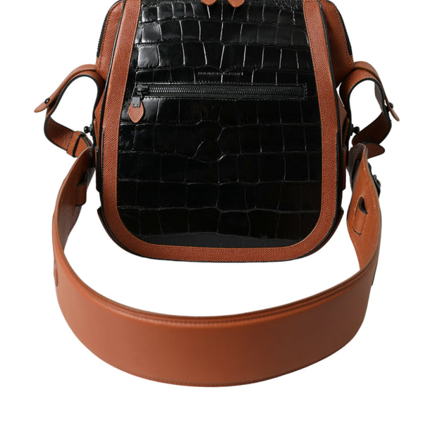 BALENCIAGA Sac Croisé Vertical en Peau de Crocodile - L'Élégance Audacieuse