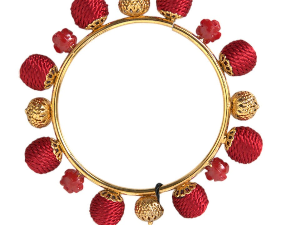 DOLCE &amp; GABBANA RUNWAY: Red and Gold Rose Charm Bracelet - Sicilia Natale Collection