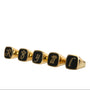 Ensemble de 5 Bagues Signet Dolce & Gabbana "ROYAL King's Code" en Laiton Doré et Émail Noir