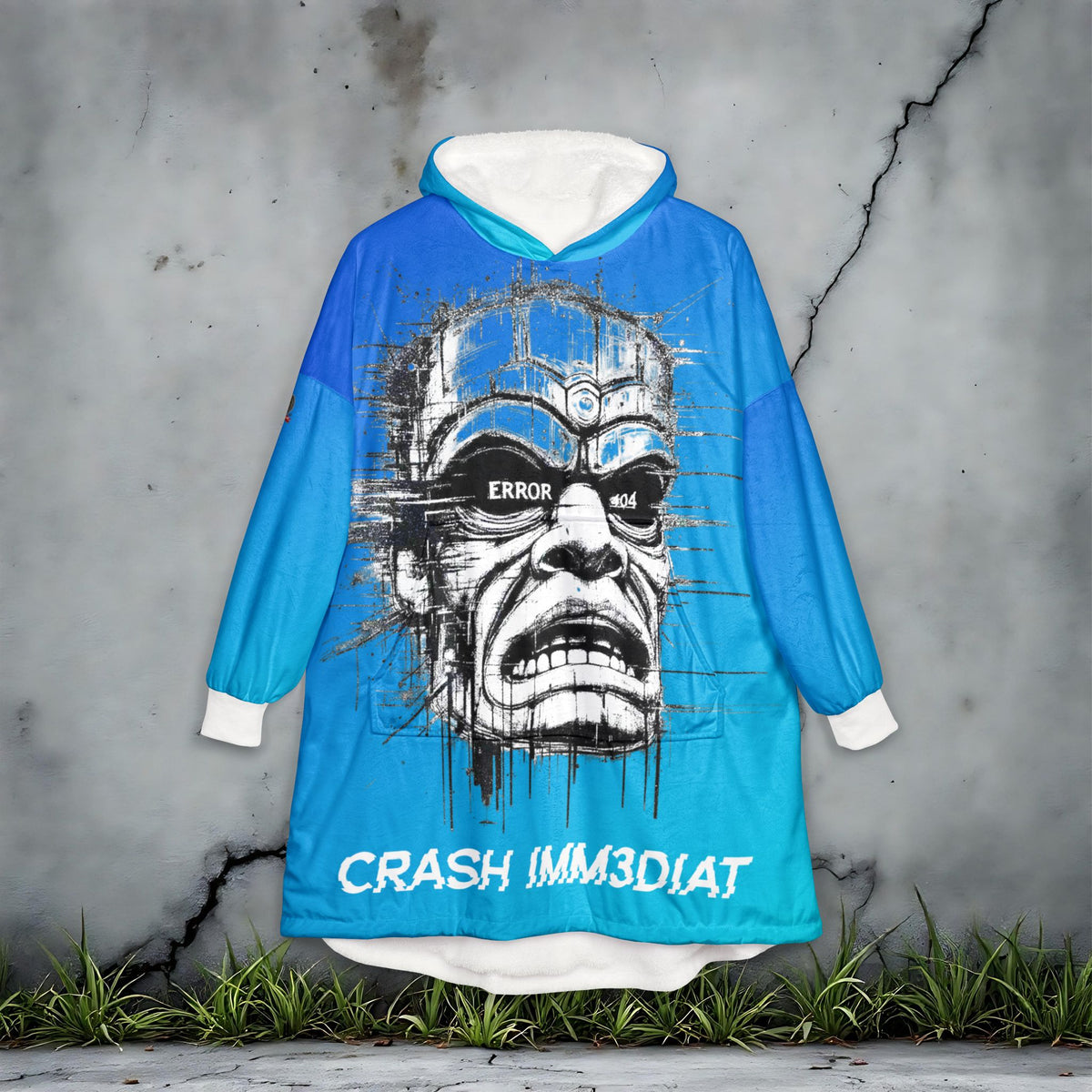 Tiki Glitch &amp; Error Hooded Fleece Blanket