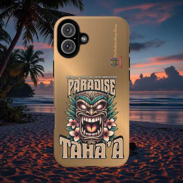 Tahaa – Coque Antichoc Premium « Tiki Féroce » | Design Tribal & Protection Maximale