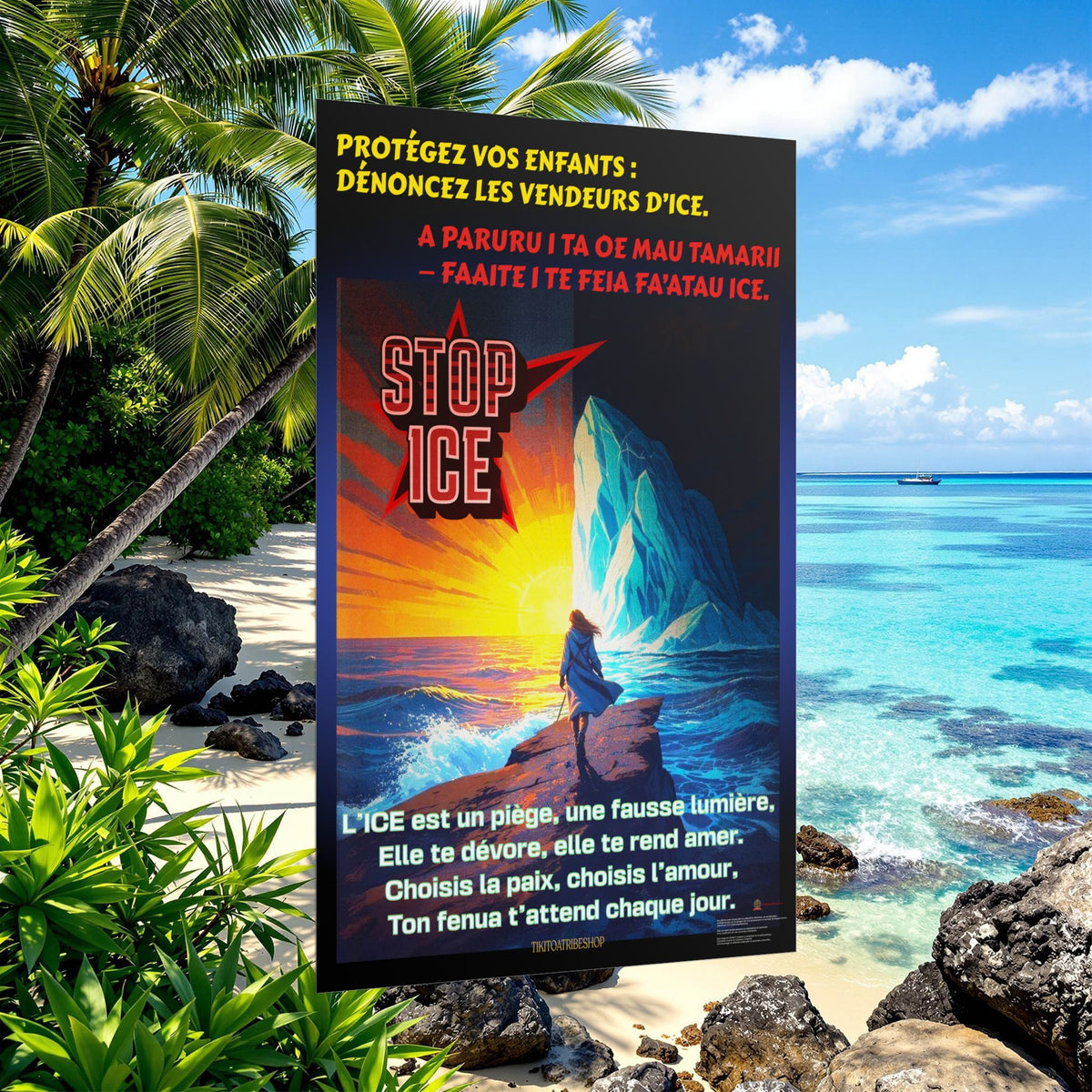 Posters Anti-ICE Polynésie – Affiches de Sensibilisation Contre la Drogue “Paruru i te ora – Brisons les chaînes de l’ICE”