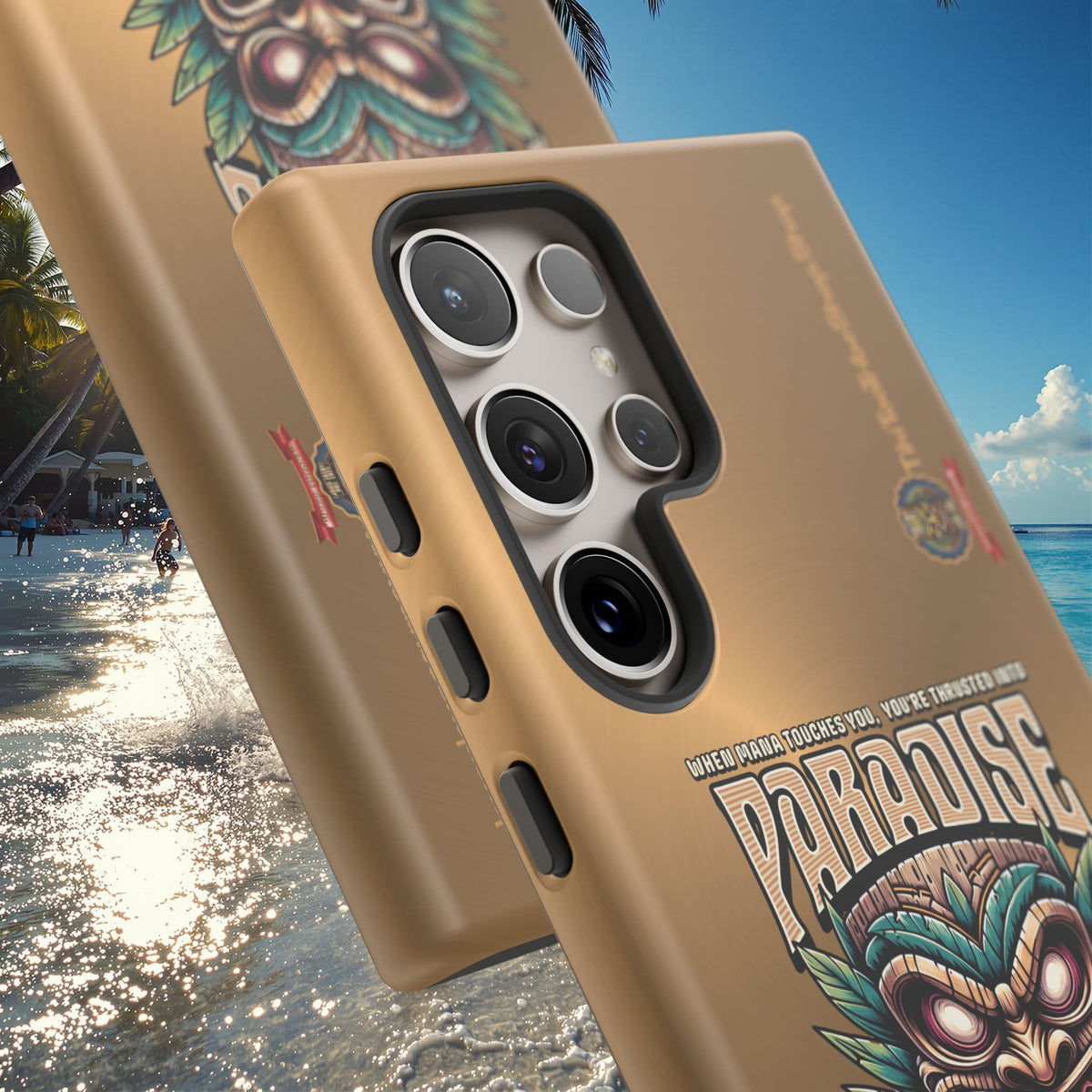 Tahaa – Coque Antichoc Premium « Tiki Féroce » | Design Tribal & Protection Maximale