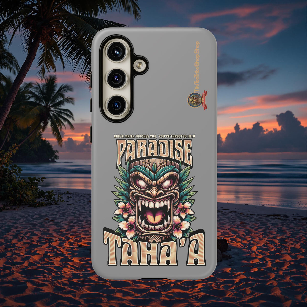 Tahaa – Coque Antichoc Premium « Tiki Féroce » | Design Tribal & Protection Maximale