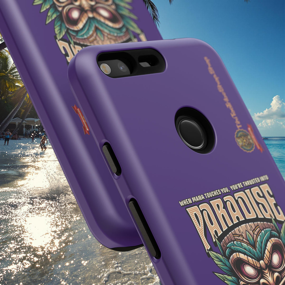 Tahaa – Coque Antichoc Premium « Tiki Féroce » | Design Tribal & Protection Maximale