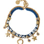 DOLCE &amp; GABBANA: "I Am The Star" Gold Chain Bracelet with Charms and Crystals