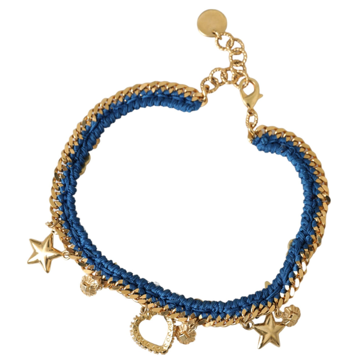 DOLCE & GABBANA : Bracelet Chaîne Dorée "I Am The Star" avec Charms et Cristaux