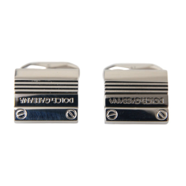 Boutons de Manchette Dolce & Gabbana "DG Rayé Plaqués Argent"