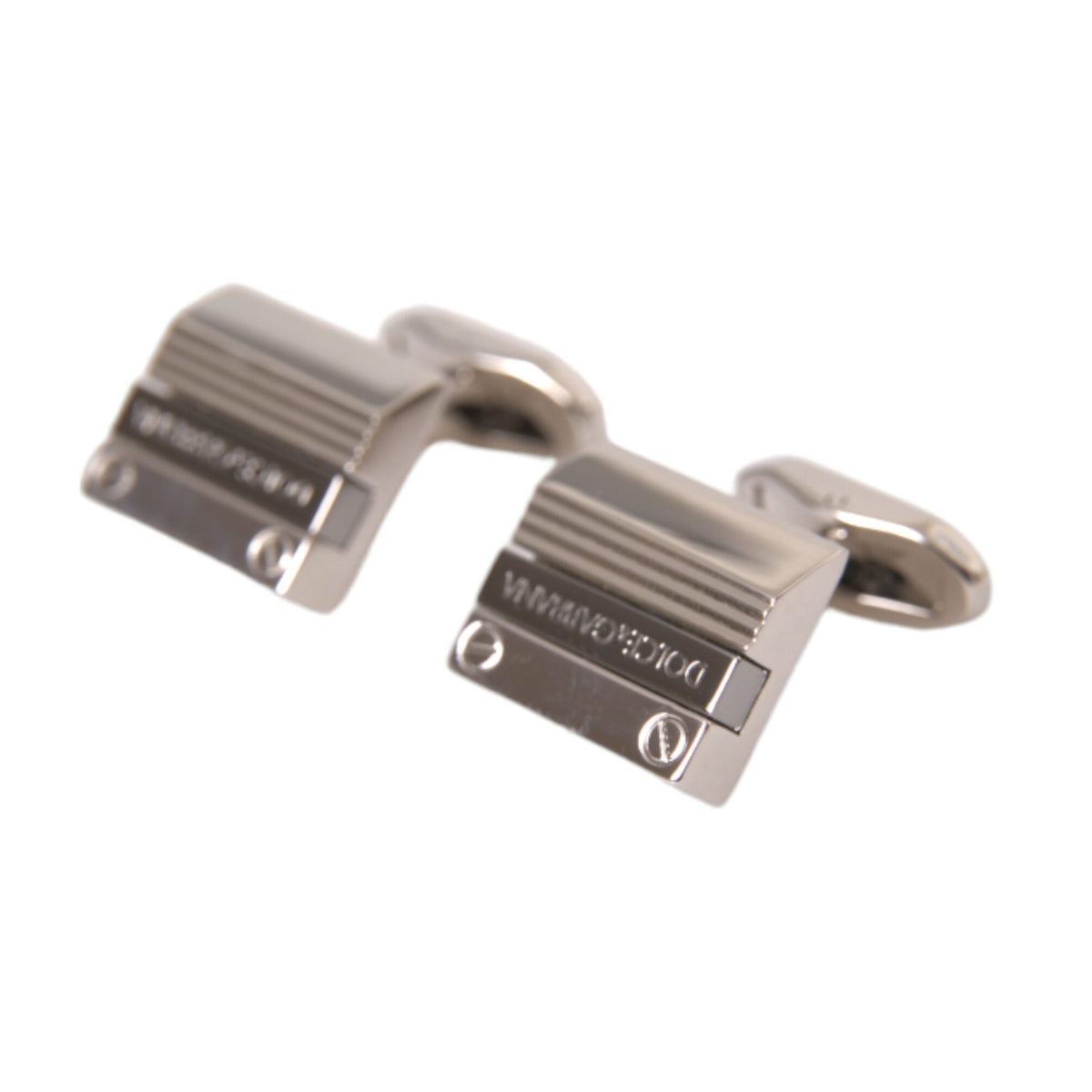Boutons de Manchette Dolce & Gabbana "DG Rayé Plaqués Argent"