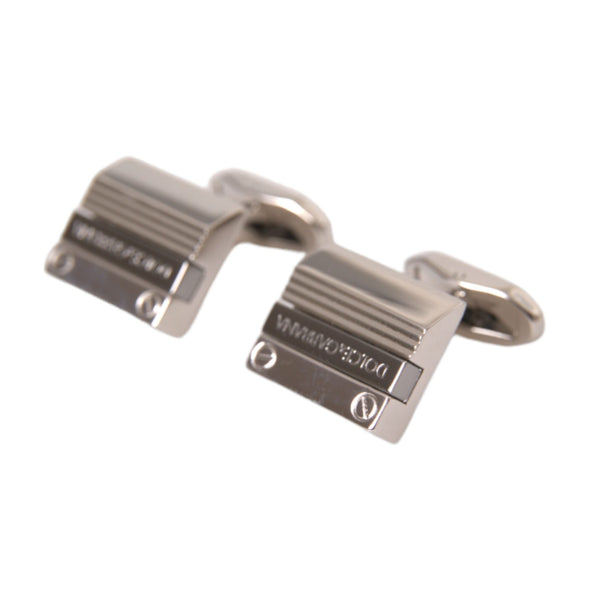 Boutons de Manchette Dolce & Gabbana "DG Rayé Plaqués Argent"