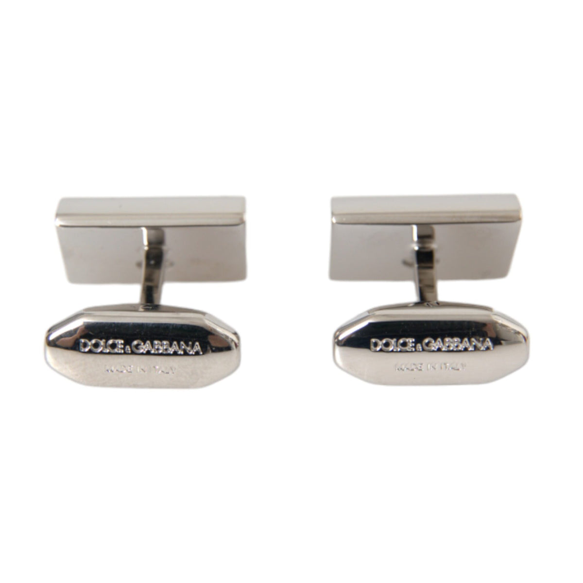 Boutons de Manchette Dolce & Gabbana "DG Rayé Plaqués Argent"