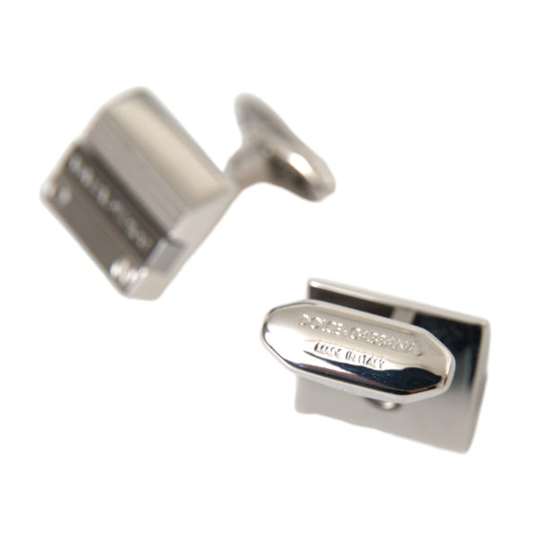 Boutons de Manchette Dolce & Gabbana "DG Rayé Plaqués Argent"