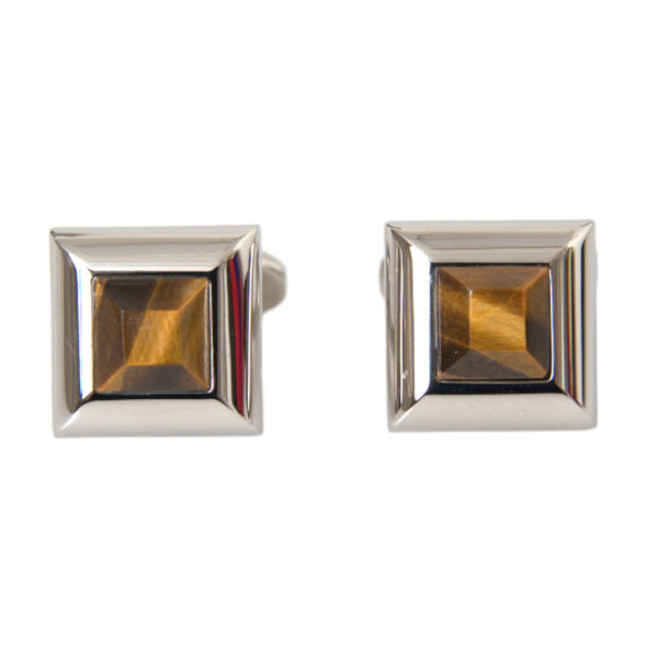 Boutons de Manchette Dolce & Gabbana "Oeil de Tigre Plaqués Argent"