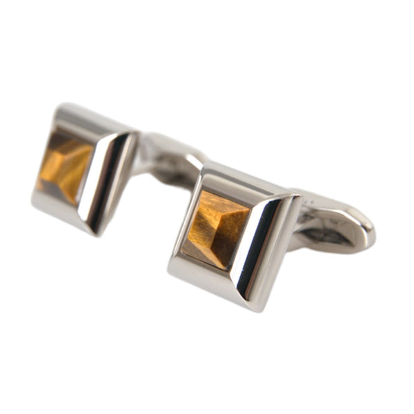 Boutons de Manchette Dolce & Gabbana "Oeil de Tigre Plaqués Argent"