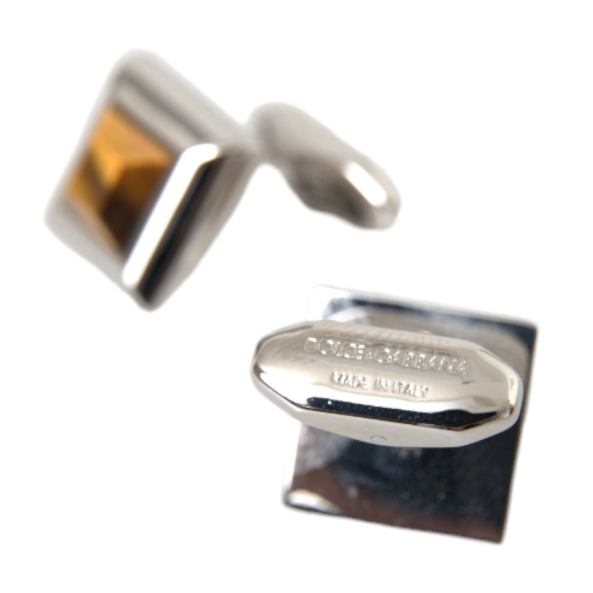 Boutons de Manchette Dolce & Gabbana "Oeil de Tigre Plaqués Argent"