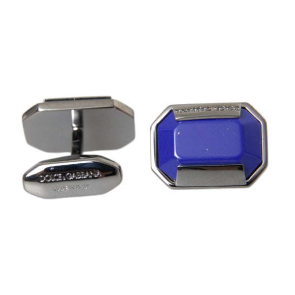 Boutons de Manchette Dolce & Gabbana "Éclat Saphir Plaqués Argent"