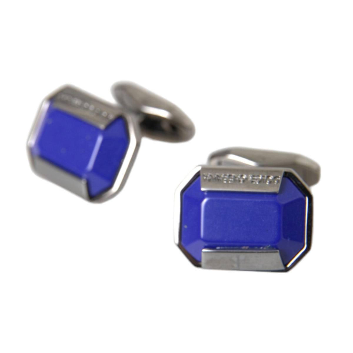 Boutons de Manchette Dolce & Gabbana "Éclat Saphir Plaqués Argent"