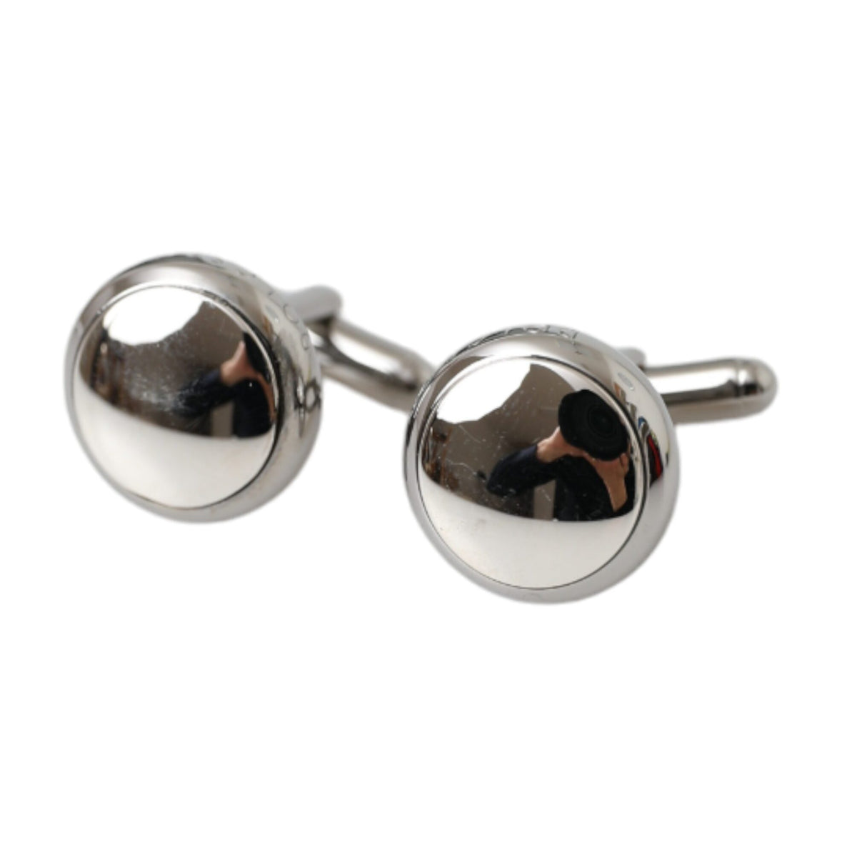 Boutons de Manchette Dolce & Gabbana "Rondeur Scintillante Plaquée Argent"