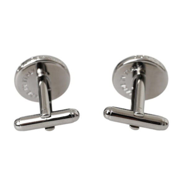 Boutons de Manchette Dolce & Gabbana "Rondeur Scintillante Plaquée Argent"