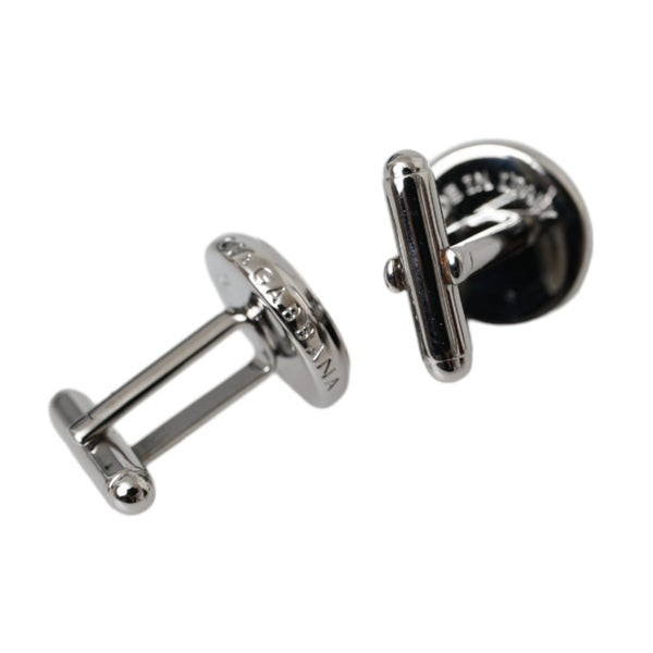 Boutons de Manchette Dolce & Gabbana "Rondeur Scintillante Plaquée Argent"