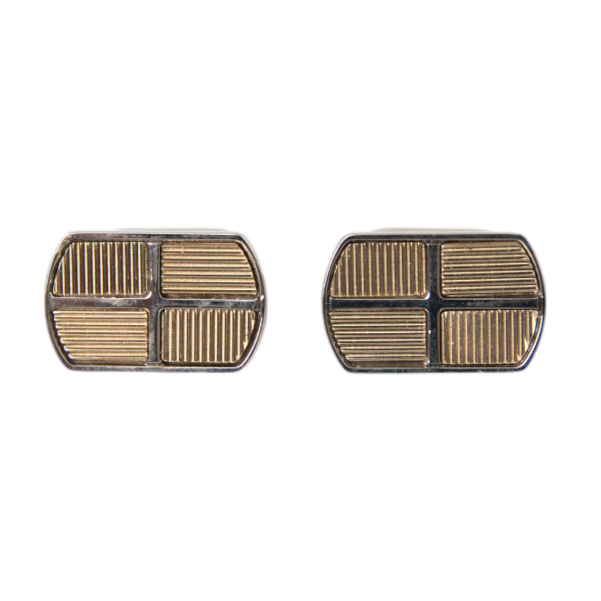 Boutons de Manchette Dolce & Gabbana "Gatsby Bicolore" en Laiton Plaqué Or et Argent