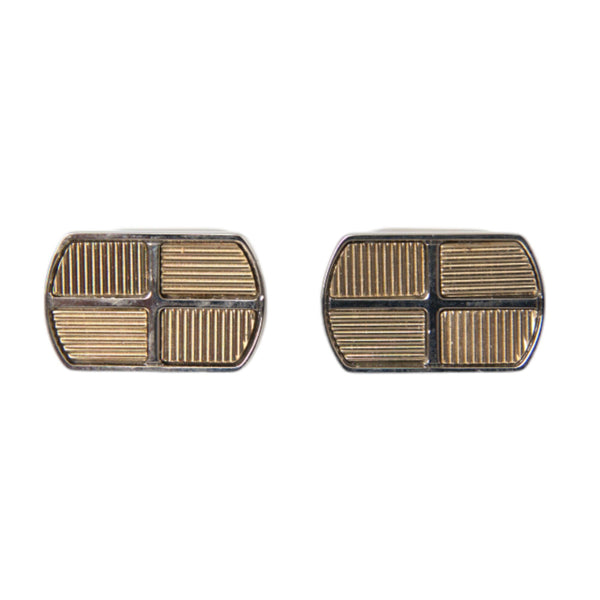 Boutons de Manchette Dolce & Gabbana "Gatsby Bicolore" en Laiton Plaqué Or et Argent