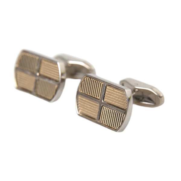 Boutons de Manchette Dolce & Gabbana "Gatsby Bicolore" en Laiton Plaqué Or et Argent