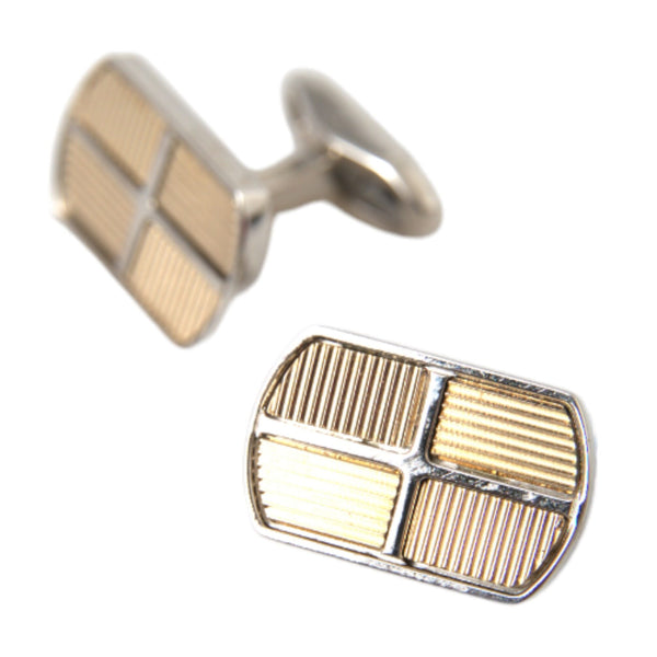 Boutons de Manchette Dolce & Gabbana "Gatsby Bicolore" en Laiton Plaqué Or et Argent