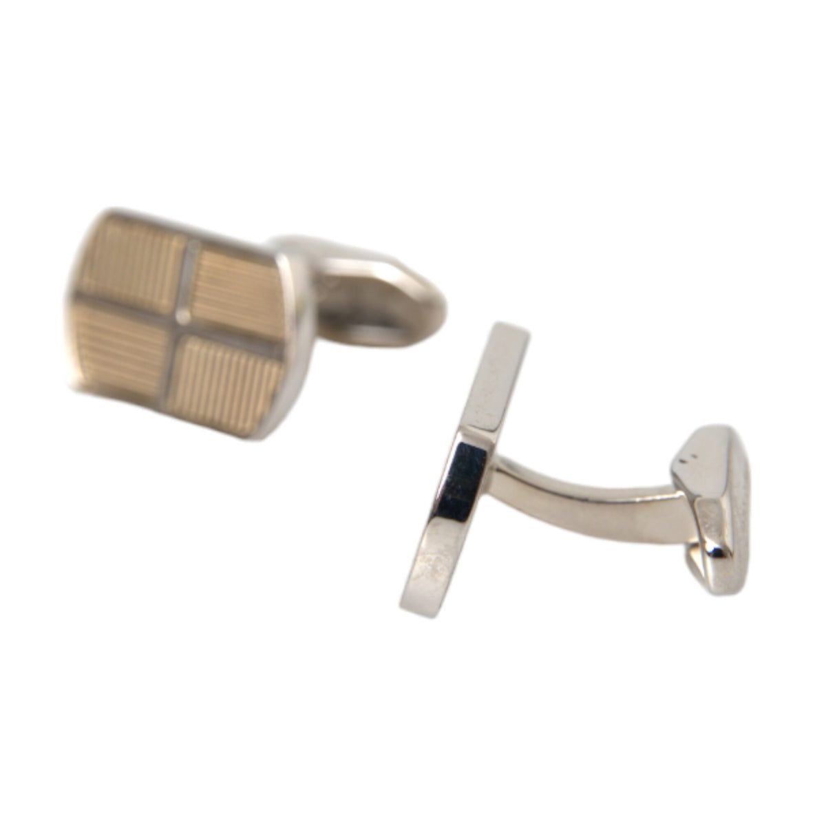 Boutons de Manchette Dolce & Gabbana "Gatsby Bicolore" en Laiton Plaqué Or et Argent