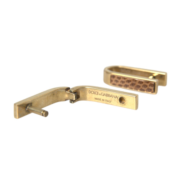 Boutons de Manchette Dolce & Gabbana "Barre Élégante Plaquée Or"