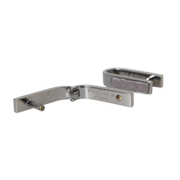 Boutons de Manchette Dolce & Gabbana "Minimaliste Plaqués Argent"