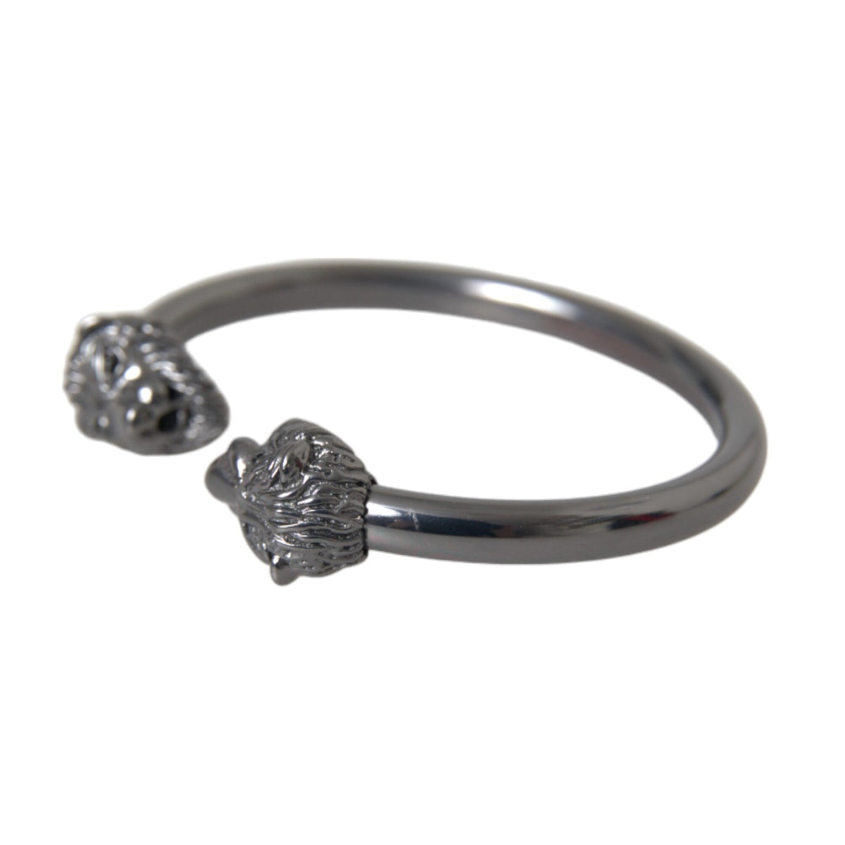 NIALAYA: Lion Bangle Bracelet in Black Rhodium - Dark Majesty and Power