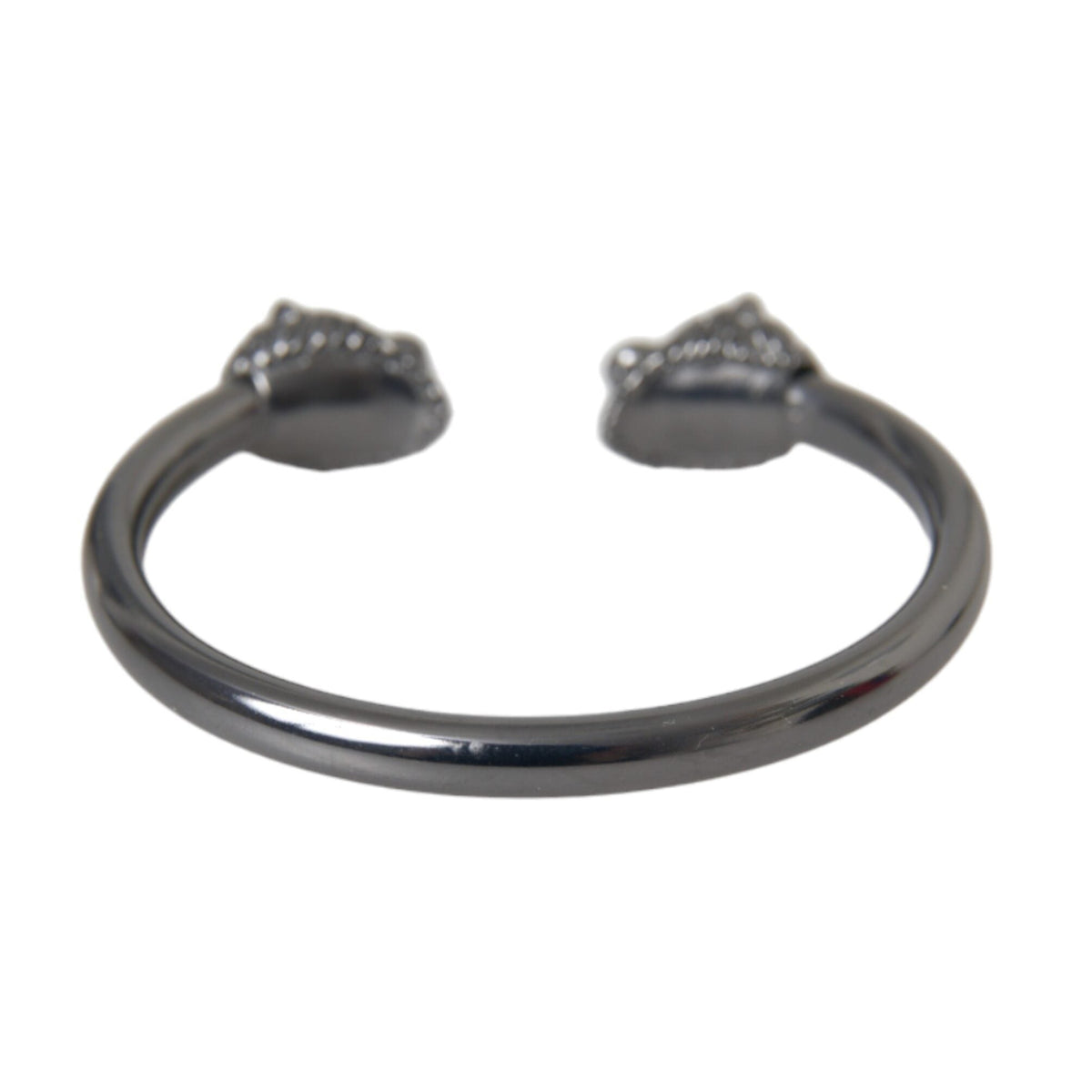 NIALAYA: Lion Bangle Bracelet in Black Rhodium - Dark Majesty and Power