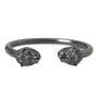 NIALAYA: Lion Bangle Bracelet in Black Rhodium - Dark Majesty and Power