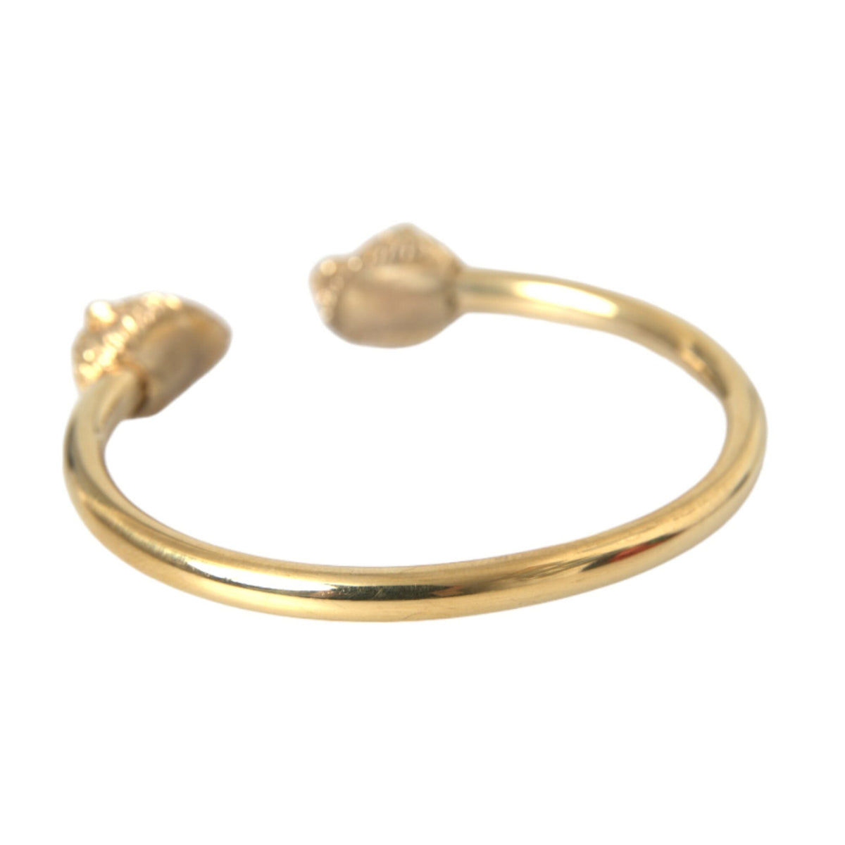NIALAYA: Lion Bangle Bracelet in Gold and Cubic Zirconia - Royal Strength and Elegance