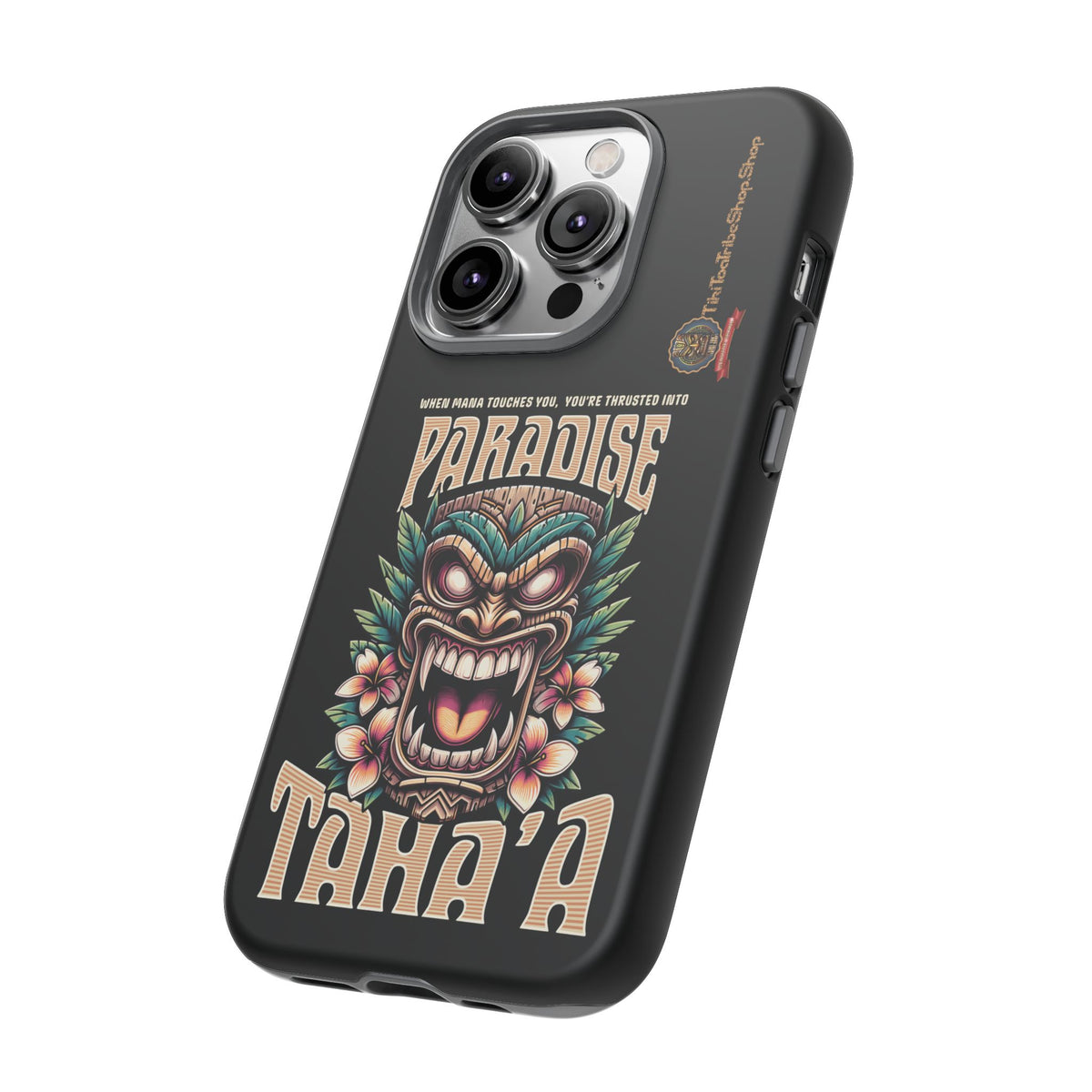 Tahaa – Coque Antichoc Premium « Tiki Féroce » | Design Tribal & Protection Maximale