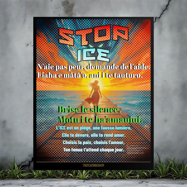 Posters Anti-ICE Polynésie – Affiches de Sensibilisation Contre la Drogue “Paruru i te ora – Brisons les chaînes de l’ICE”